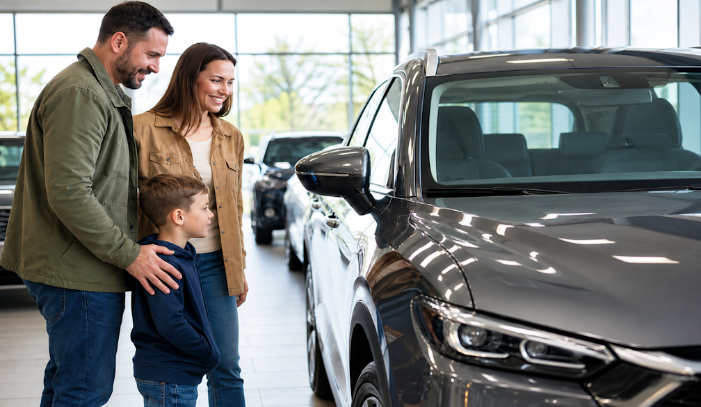 Family Discovering Their Dream SUV
