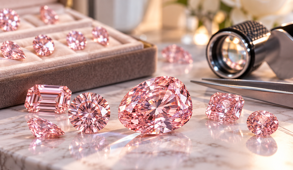 Pink Diamonds in a Luxury Appraisal Setup