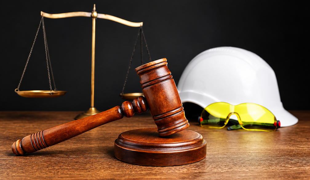 Gavel, Justice Scales, and Safety Gear