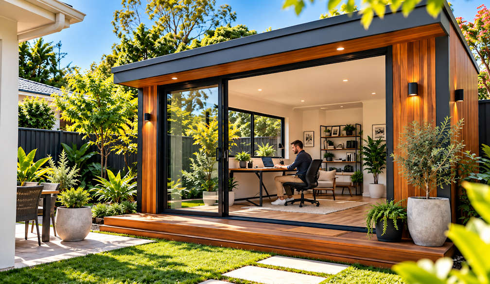 Sunlit Modern Garden Office Retreat