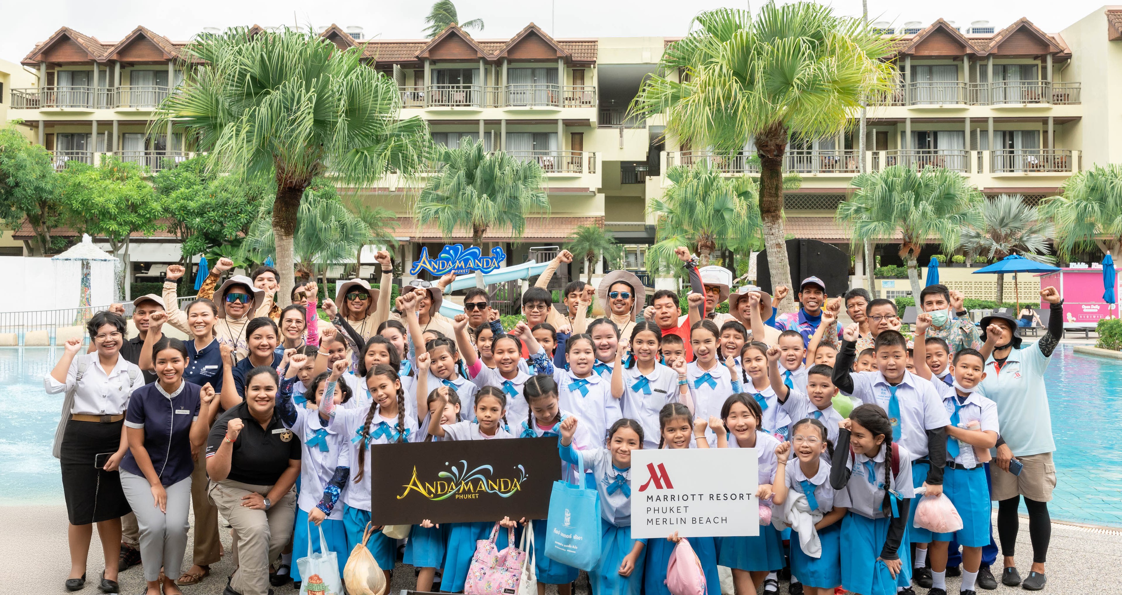 The first student group from Bansainamyen School celebrates the launch of the 