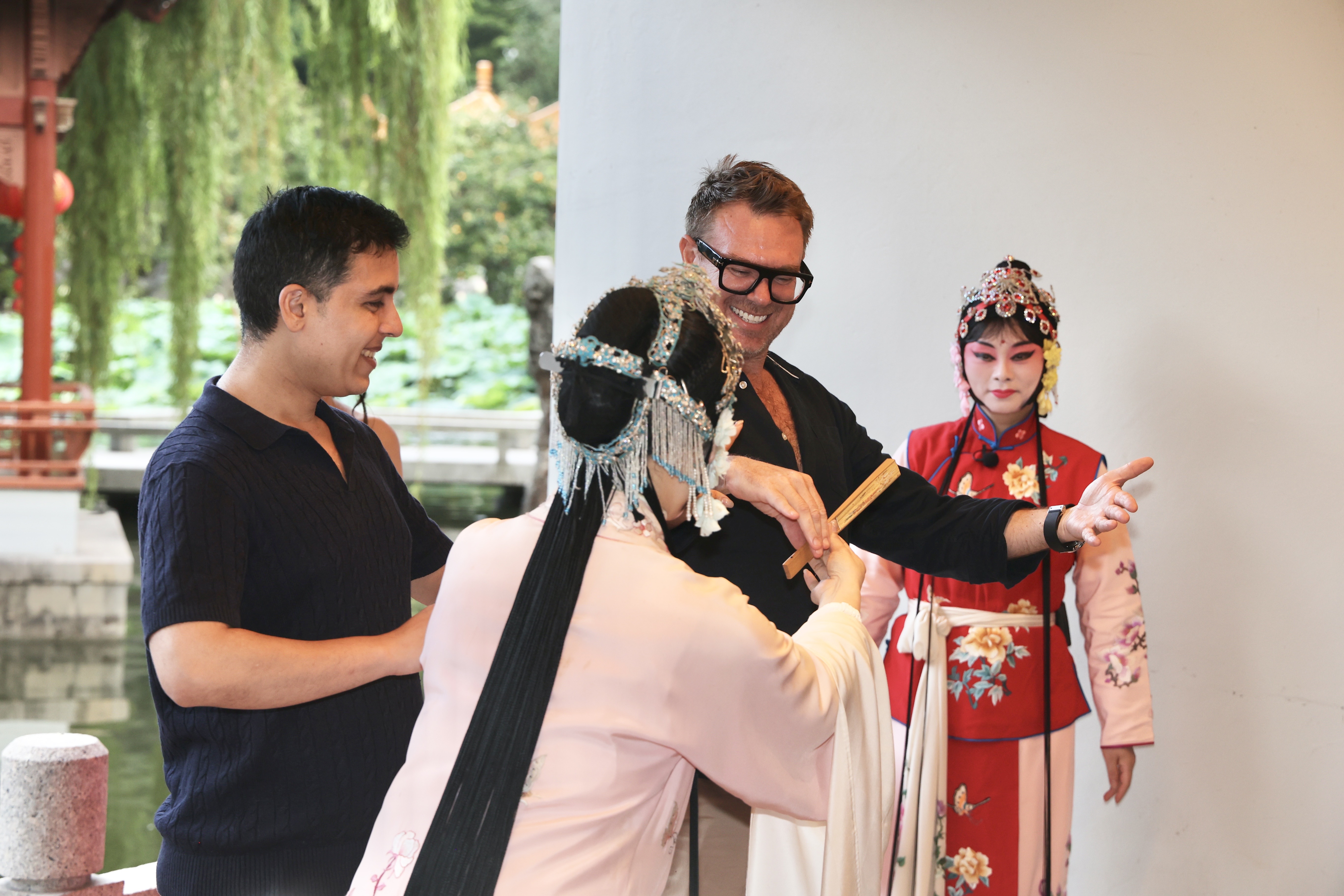 Tourists experience the Kunqu Performing Art in the Chinese Garden of Friendship in Sydney