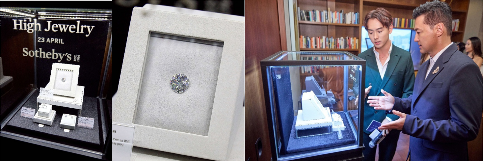 The De Beers Jwaneng 28.88, a remarkable 28.88-carat D-colour, flawless diamond, takes centre stage at the event, with a 3.03-carat D-colour pear-shaped internally flawless diamond ring, and a pair of 2.00-carat & 2.01-carat D-colour internally flawless diamond earrings.
