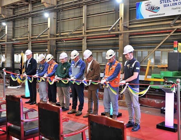 Steel-cutting ceremony at the HSG Sungdon shipyard, South Korea. Steel-cutting ceremony at the HSG Sungdon shipyard, South Korea.