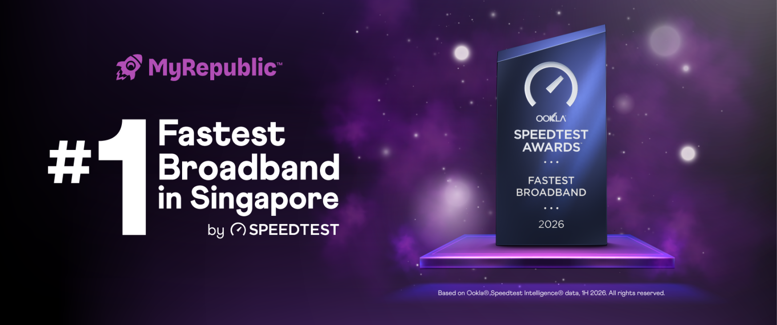 MyRepublic won Fastest Broadband in Singapore - Ookla Speedtest Awards