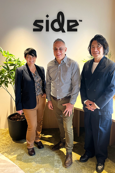 (Left to right): Deborah Kirkham, CEO of Side; Andrea Cordella, Global Head of Art and Chengdu Studio Head at Side; and Teppei Tachibana, Chairman of Side, President and CEO of Pole To Win Holdings officially announce Side Chengdu. (Left to right): Deborah Kirkham, CEO of Side; Andrea Cordella, Global Head of Art and Chengdu Studio Head at Side; and Teppei Tachibana, Chairman of Side, President and CEO of Pole To Win Holdings officially announce Side Chengdu.