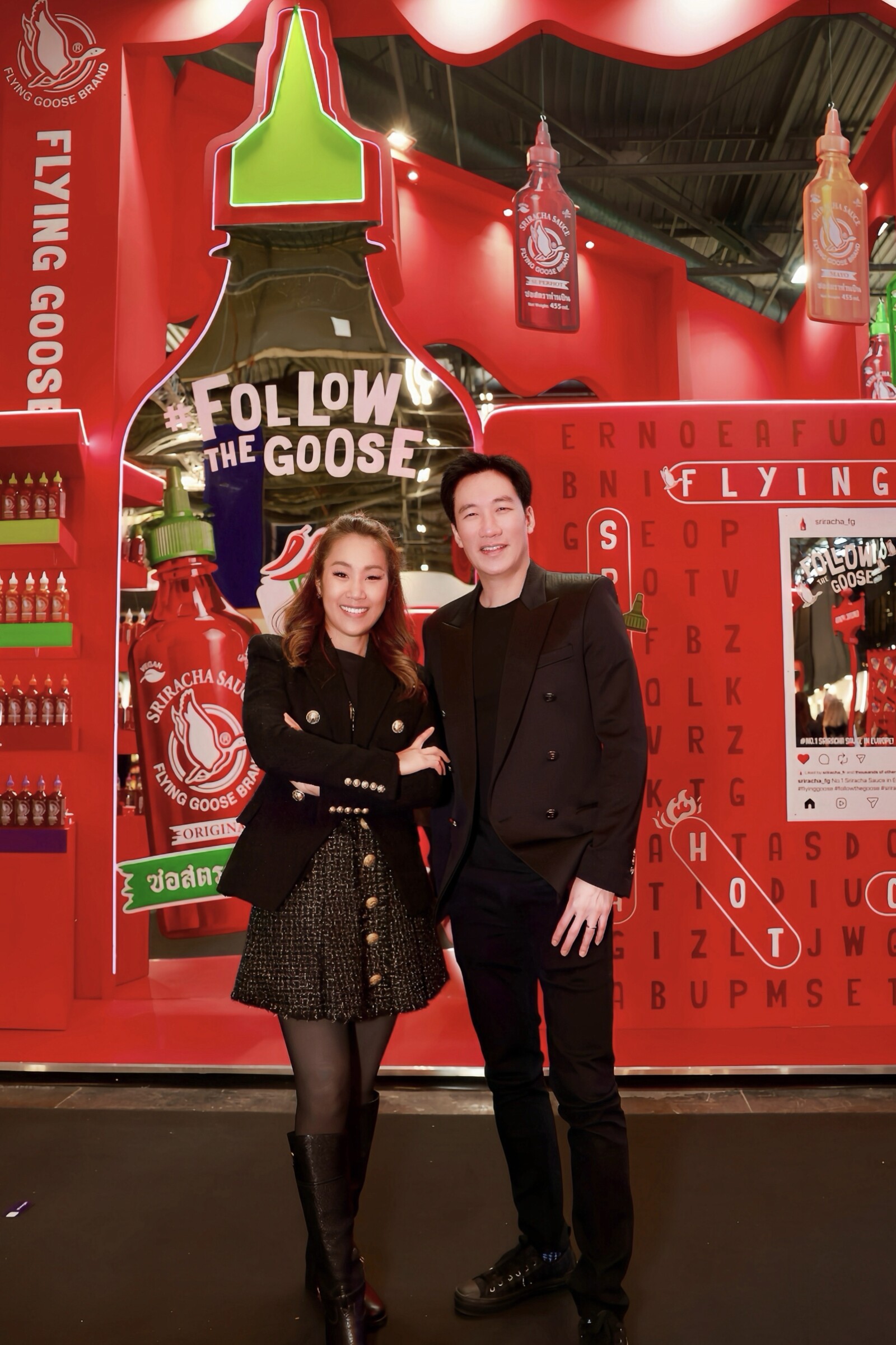 Ms. Vasana Jantarach and Mr. Jittiporn Jantarach, executives of Exotic Food, at the Flying Goose booth at SIAL Paris 2026, showcasing the company
