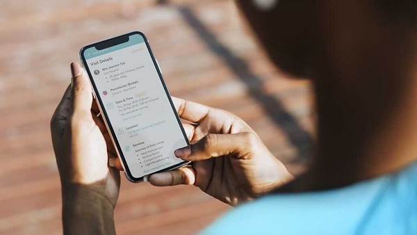 A care manager using Esteem AI on his mobile phone to manage care. PHOTO: HOMAGE A care manager using Esteem AI on his mobile phone to manage care. PHOTO: HOMAGE
